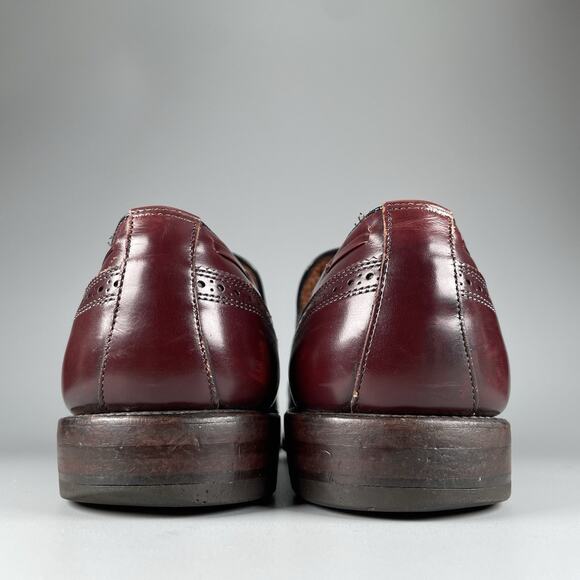 Allen Edmonds Berwick Men\'s 9.5 D Burgundy Leather Slip On Tassel Loafer Shoes main image 7
